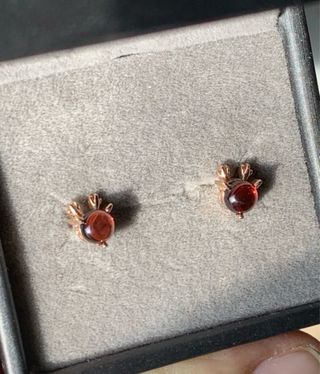 Pendientes Plata Granates Reindeer