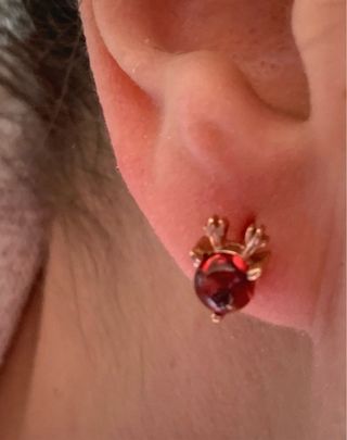 Pendientes Plata Granates Reindeer