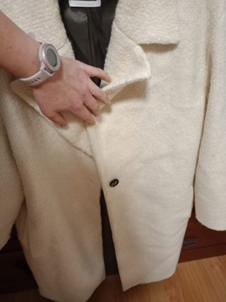 Abrigo Mango Lana Beige Talla M