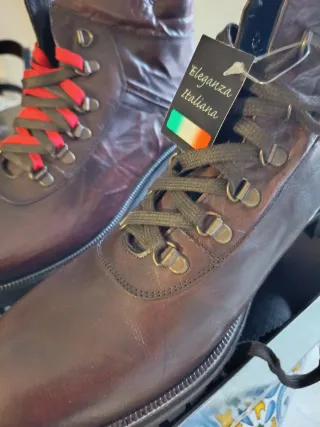 Scarponi uomo nuovi in pelle e cuio