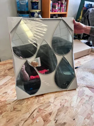 Espejo Diseño Gotas Plata