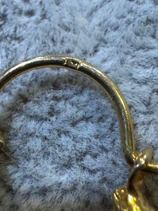 Brincos vintage prata dourada com selo