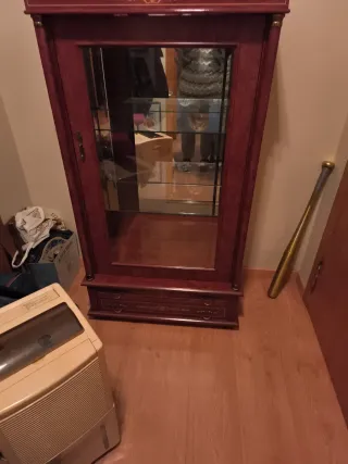 Vitrina de madera y cristal