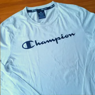 Camiseta Champion Manga Larga Blanca Vintage M