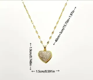 Colgante Corazón Brillante Dorado