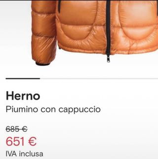 Herno Piumino Reversibile Arancio marrone EU 52 L