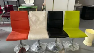 Sillas giratorias de diseño (Naranja, Negro, Verde