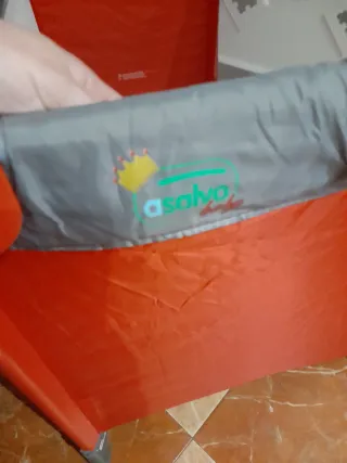 Parque cuna bebé naranja y gris