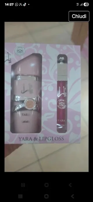 Yara Rosa da 30 ml Lattafa con Lip Gloss