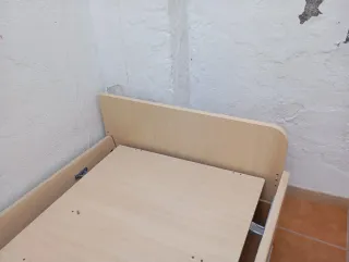 Cama nido con 4 cajones y estantes 2 color celeste