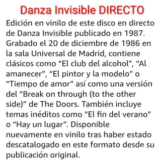 4x3 Danza Invisible - Directo 2xVinilo + CD