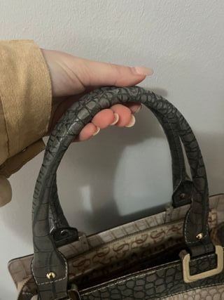Borsa Guess Beige e Grigia Effetto Coccodrillo