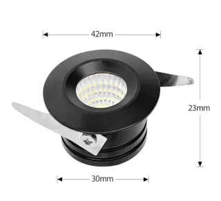Foco LED Empotrable Mini Negro 6 unidades