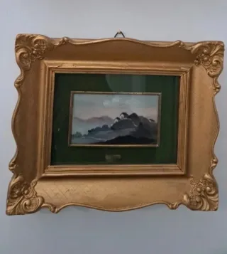 Coppia quadri antichi dipinti a mano