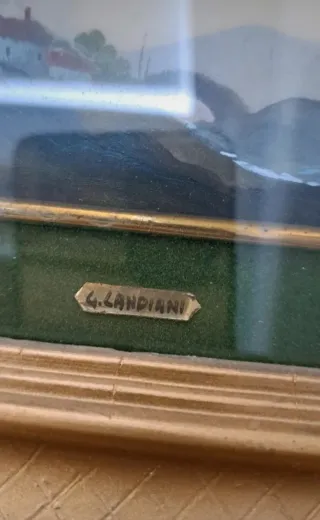 Coppia quadri antichi dipinti a mano