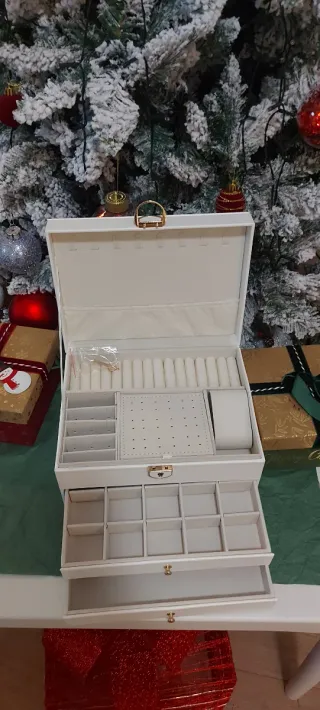 Portagioie grande bianco e oro