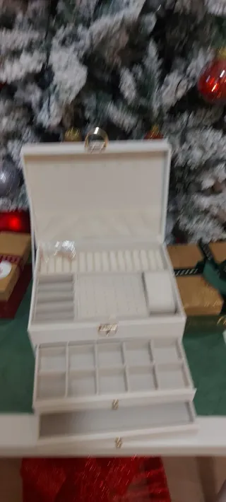 Portagioie grande bianco e oro