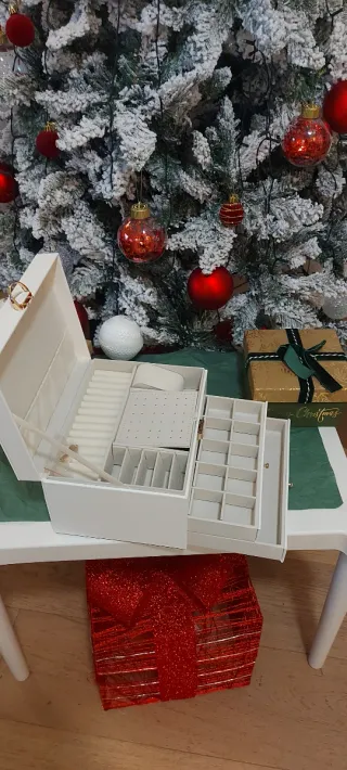 Portagioie grande bianco e oro