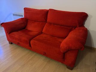 Sofá 3 plazas rojo
