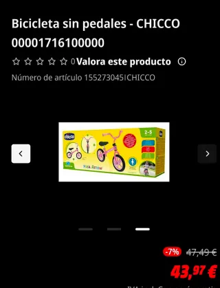 Bicicleta de equilibrio Chicco Pink Arrow