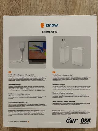 Cargador Einova Sirius 65W USB-C GaN – Nuevo