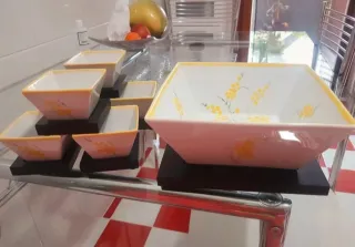 Set 6 ciotole porcellana dipinte a mano