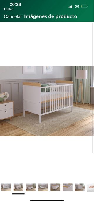 Cuna convertible a cama + colchón