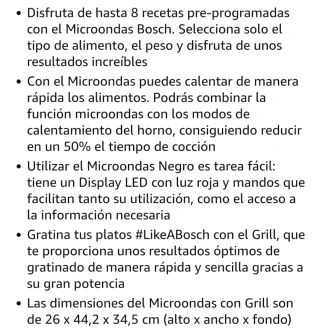Microondas Grill Bosch