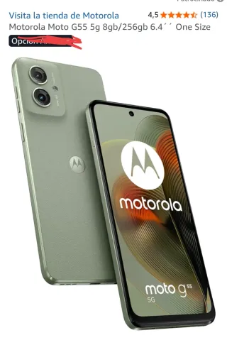 Motorola Moto G55 5G 256GB Verde Sin estrenar