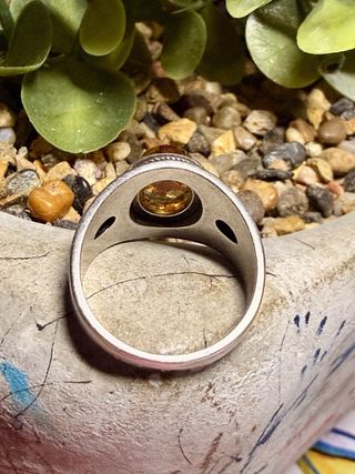 Anillo Plata 925 Ámbar Pétalos