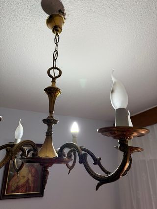 Lámpara araña metal y cristal