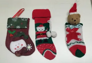 Calcetines de punto. Adornos Navideños. NUEVOS.