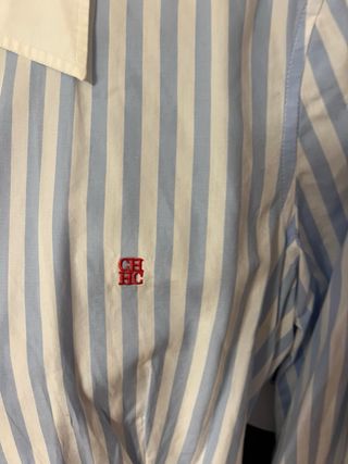 Camisa Carolina Herrera Rayas Morado/Blanco