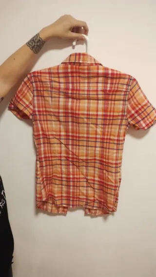 Camisa de cuadros naranja