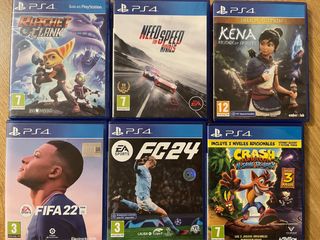 Videojuegos PS4: Ratchet, Kena, FC24, Crash