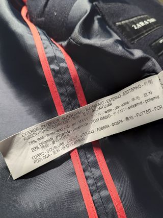 Abrigo Zara Azul Talla M