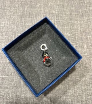 Charm Swarovski Pupazzo di Neve Rosso Argento