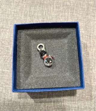 Charm Swarovski Pupazzo di Neve Rosso Argento