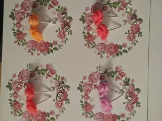 Pendientes flor rosa