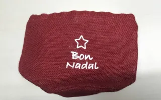 Macetero Navideño. Rojo. "Bon Nadal". NUEVO.