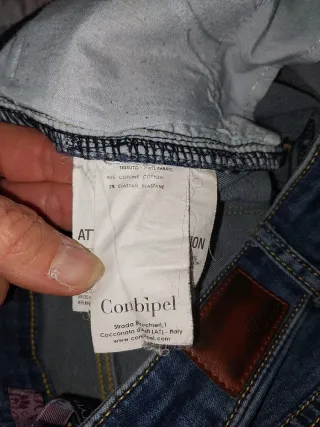 Jeans Conbipel donna blu con decorazioni