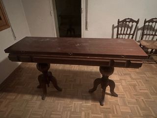 Mesa extensible comedor madera marrón oscuro