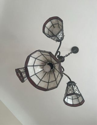 Lámpara de techo forja y cristal