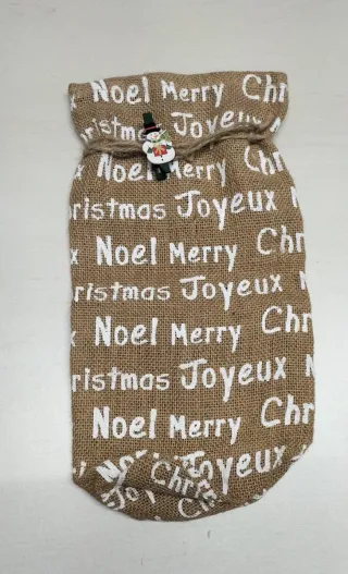 Botellero de yute. Adorno Navideño. NUEVA.