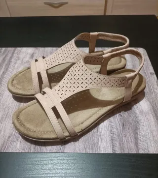 Sandalias Beige Mujer