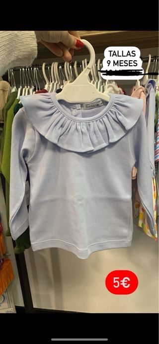 Camiseta bebé 9 meses cuello volante babidu