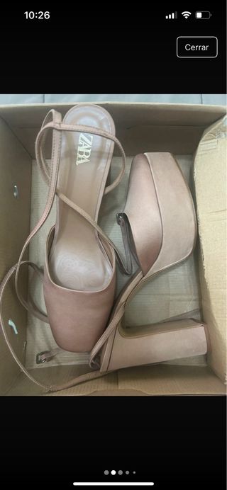 Sandalias plataforma tacón beige
