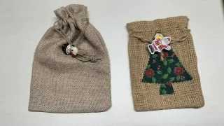 Bolsitas de yute. Adornos Navideños. NUEVAS.