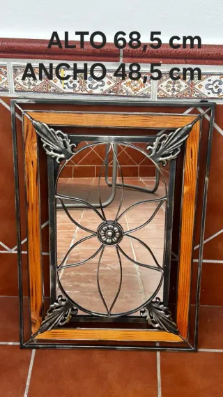 Espejo decorativo madera y metal