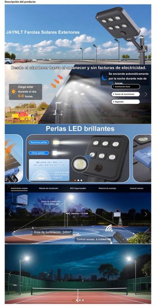 NUEVO! Farola Solar Exterior 6500K Potente